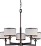 Maxim Nexus 5-Light Chandelier In Oil Rubbed Bronze With White Glass/Shade