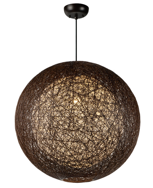 Maxim Bali 1-Light Chandelier In Chocolate With Hemp String Shade