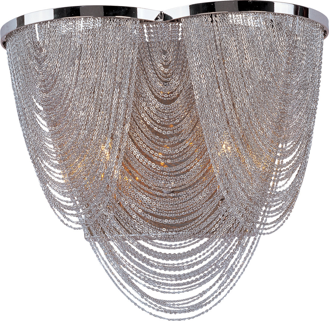 Maxim Chantilly 2-Light Wall Sconce In Polished Nickel