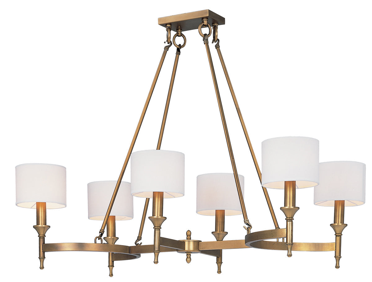 Maxim Fairmont 6-Light Chandelier In Natural Aged Brass