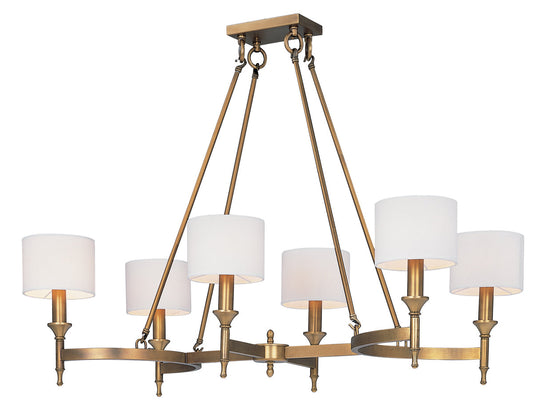 Maxim Fairmont 6-Light Chandelier In Natural Aged Brass
