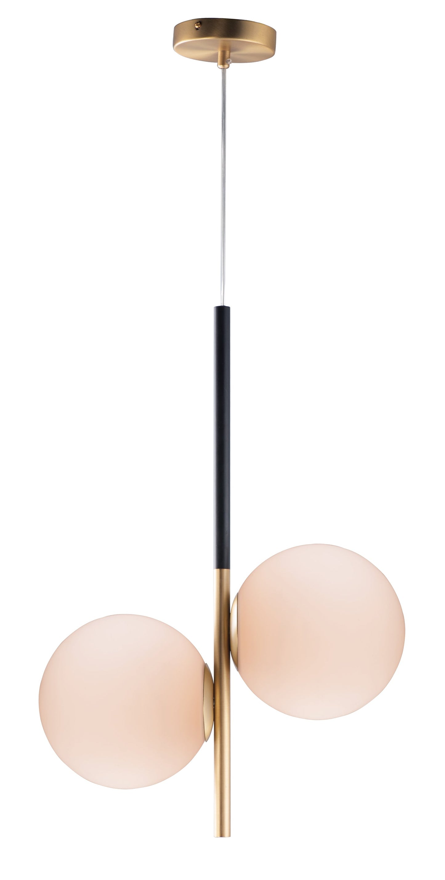 Maxim Vesper 2-Light Pendant In Satin Brass / Black