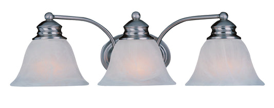 Maxim Malaga 3-Light Bath Vanity In Satin Nickel With Frosted Glass