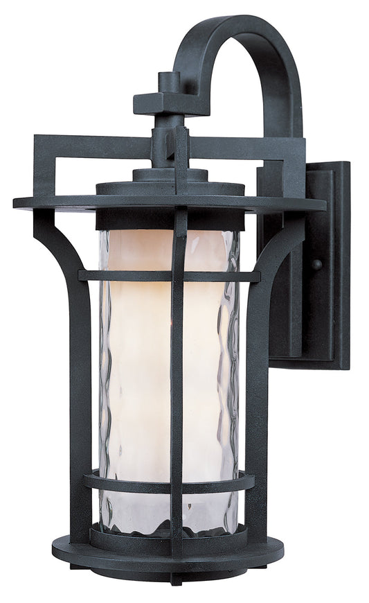 Maxim Oakville 1-Light Outdoor Wall Lantern In Black Oxide With Water Glass