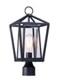 Maxim Artisan 1-Light Outdoor Post Lamp In Black With Clear Glass