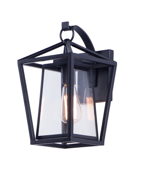 Maxim Artisan 1-Light Outdoor Wall Mount In Black With Clear Glass