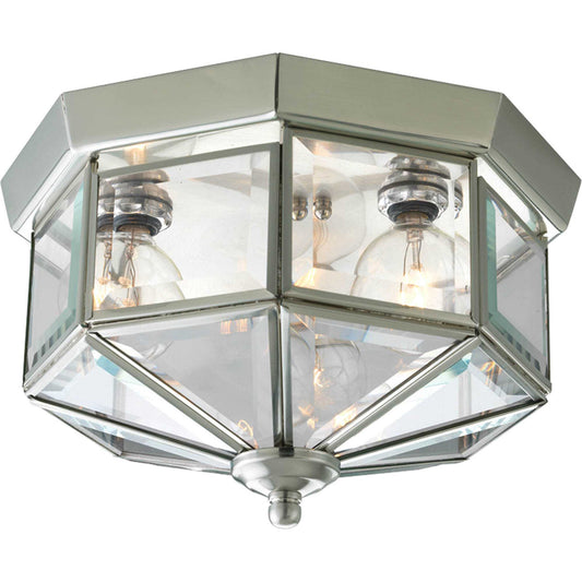  3-Light BeveLED Glass 9.75" Close-to-Ceiling