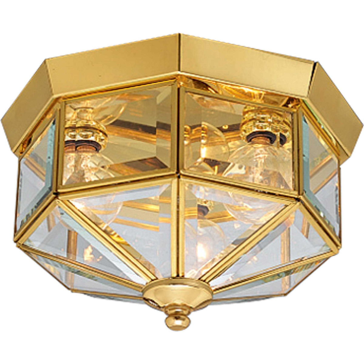  3-Light BeveLED Glass 9.75" Close-to-Ceiling