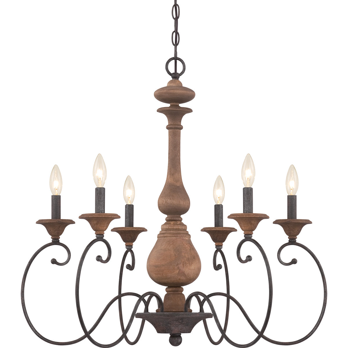  Auburn 6-Light Chandelier In Rustic Black