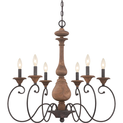  Auburn 6-Light Chandelier In Rustic Black