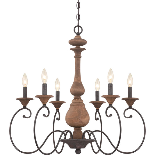  Auburn 6-Light Chandelier In Rustic Black