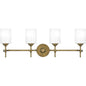  Aria 4-Light Bath Vanity In Weathered Brass