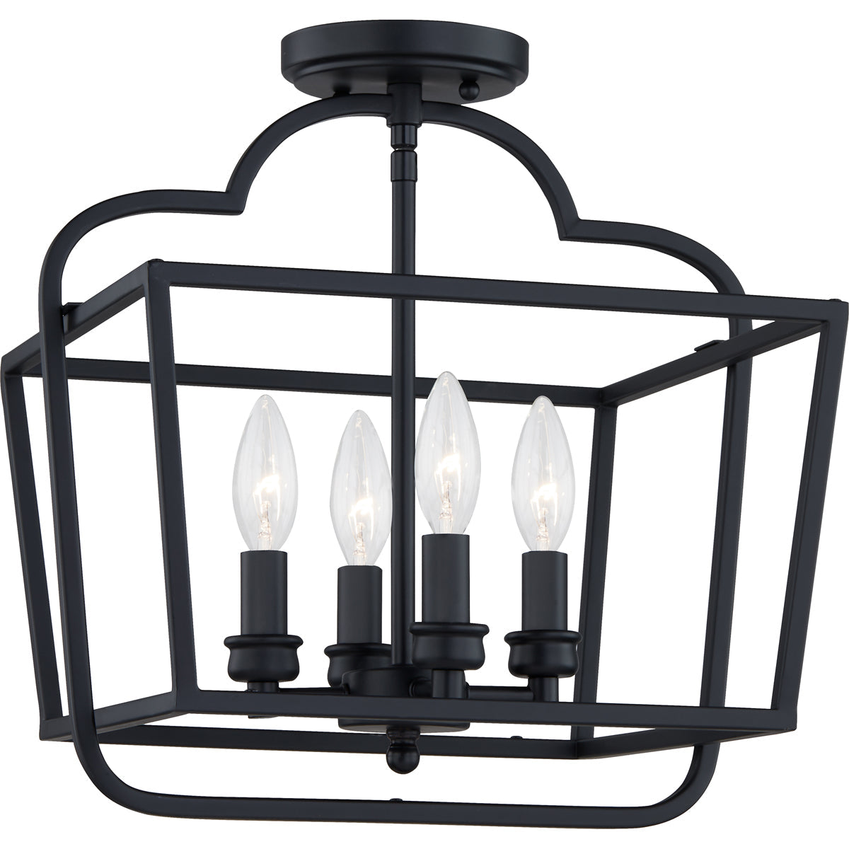  Blanche 4-Light Semi-Flush Mount In Matte Black