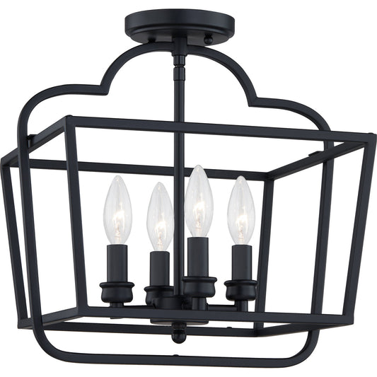 Blanche 4-Light Semi-Flush Mount In Matte Black