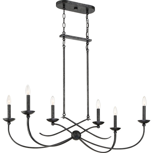  Calligraphy 6-Light Island Light In Old Black Finish