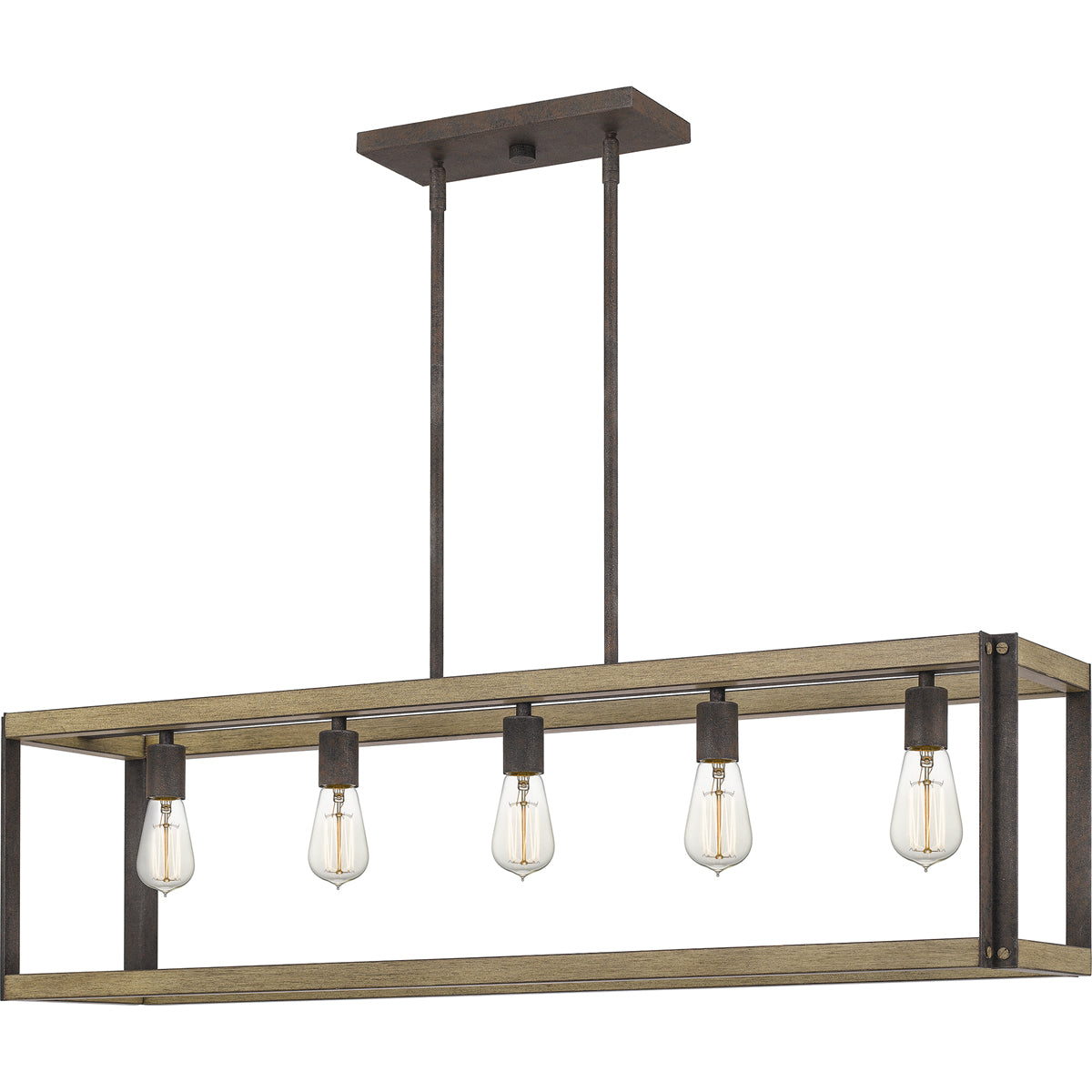  Finn 5-Light Island Light In Rustic Black