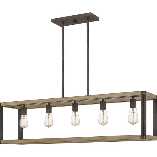  Finn 5-Light Island Light In Rustic Black