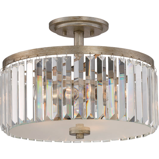  Mirage 3-Light Semi-Flush Mount In Vintage Gold