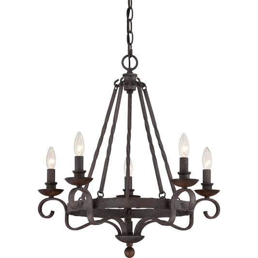 Noble 5-Light Chandelier In Rustic Black