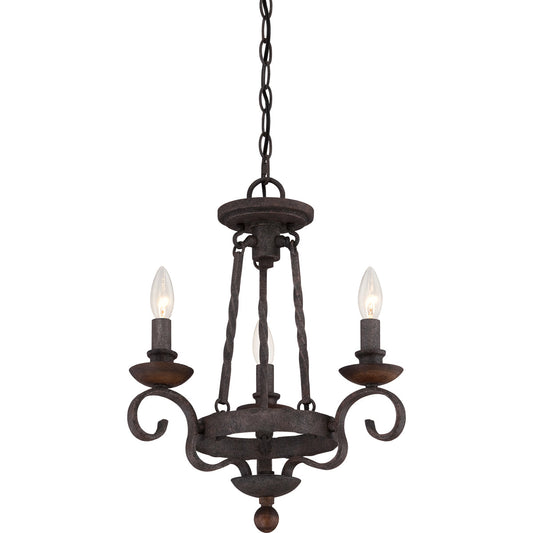  Noble 3-Light Chandelier In Rustic Black