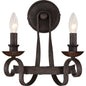  Noble 2-Light Wall Sconce In Rustic Black