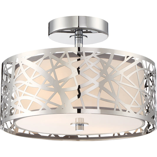  Abode 2-Light Semi-Flush Mount In Polished Chrome