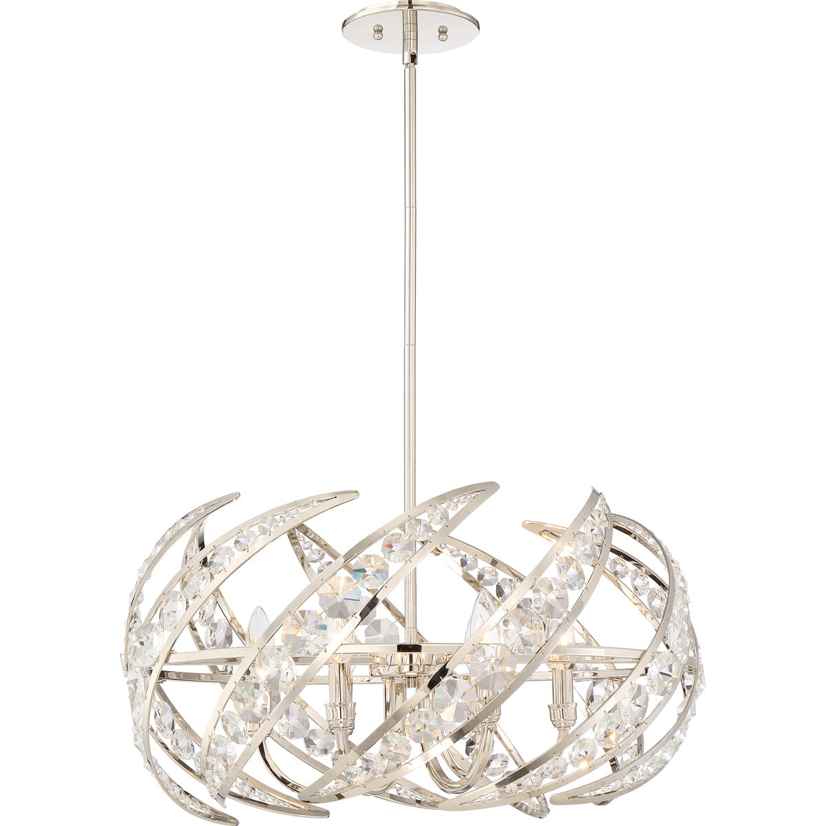  Crescent 6-Light Pendant In Polished Nickel