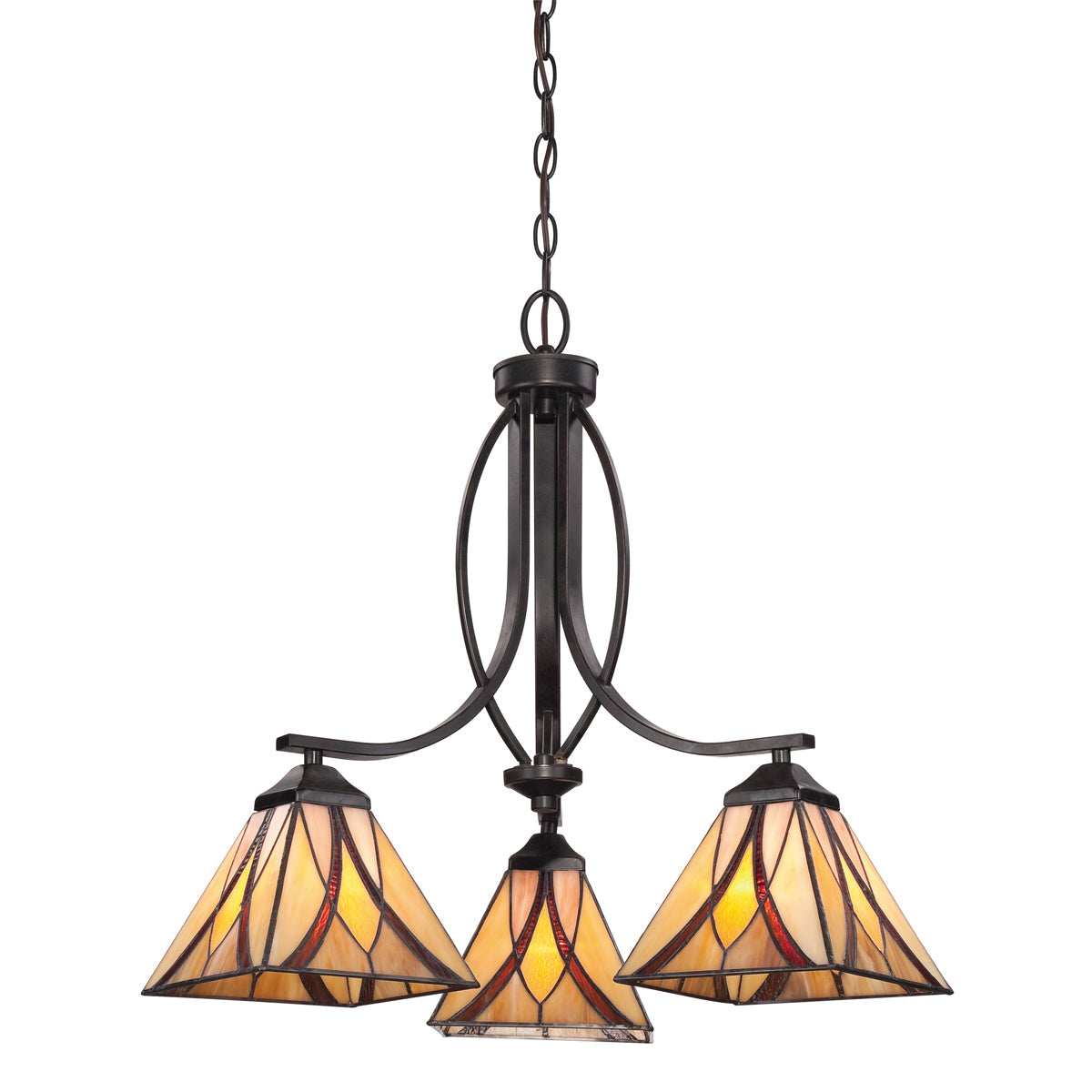  Asheville 3-Light Chandelier In Valiant Bronze