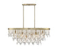  Livorno 8-Light Linear Chandelier In Noble Brass