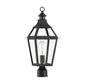  Jackson 1-Light Outdoor Post Lantern In Black With Gold Highlighted