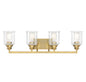  Hampton 4-Light Bath In Warm Brass