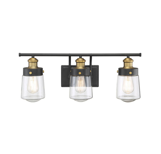  Macauley 3-Light Bath In Vintage Black With Warm Brass