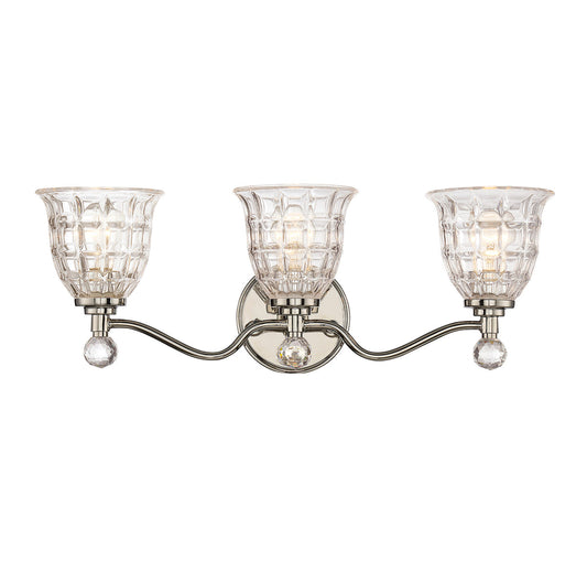  Birone 3-Light Bath Vanity In Polished Nickel