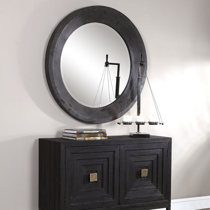  Uttermost's Frazier Round Industrial Mirror Designed By John Kowalski