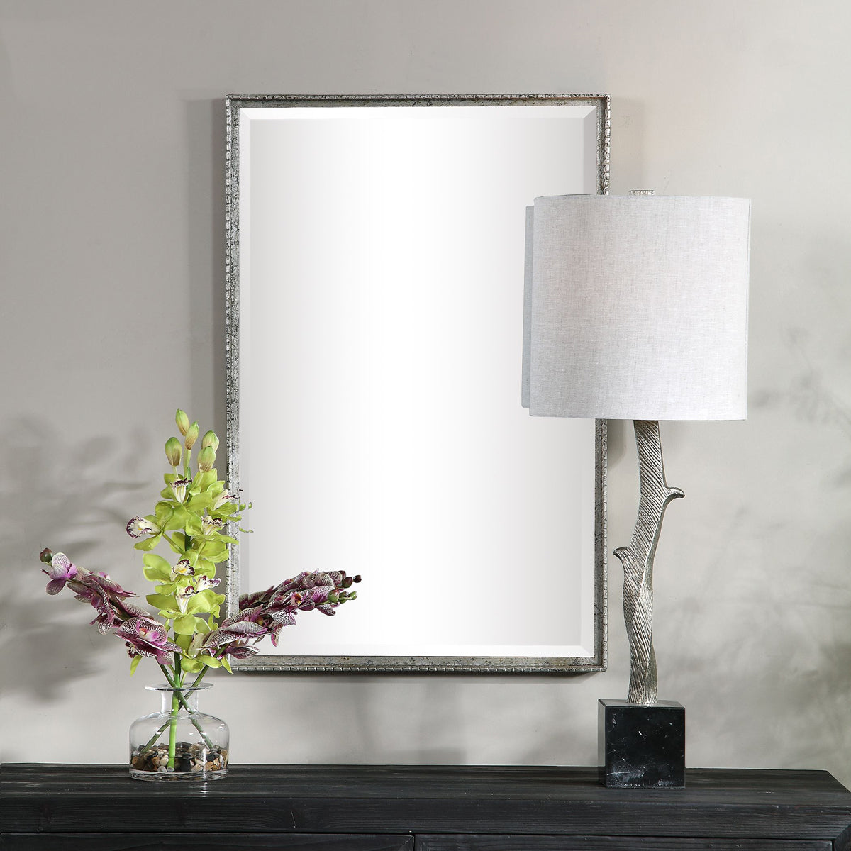  Uttermost's Callan Silver Vanity Mirror Designed By Grace Feyock