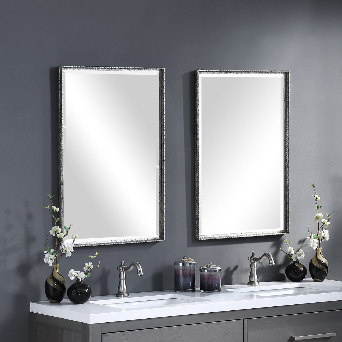  Uttermost's Callan Silver Vanity Mirror Designed By Grace Feyock