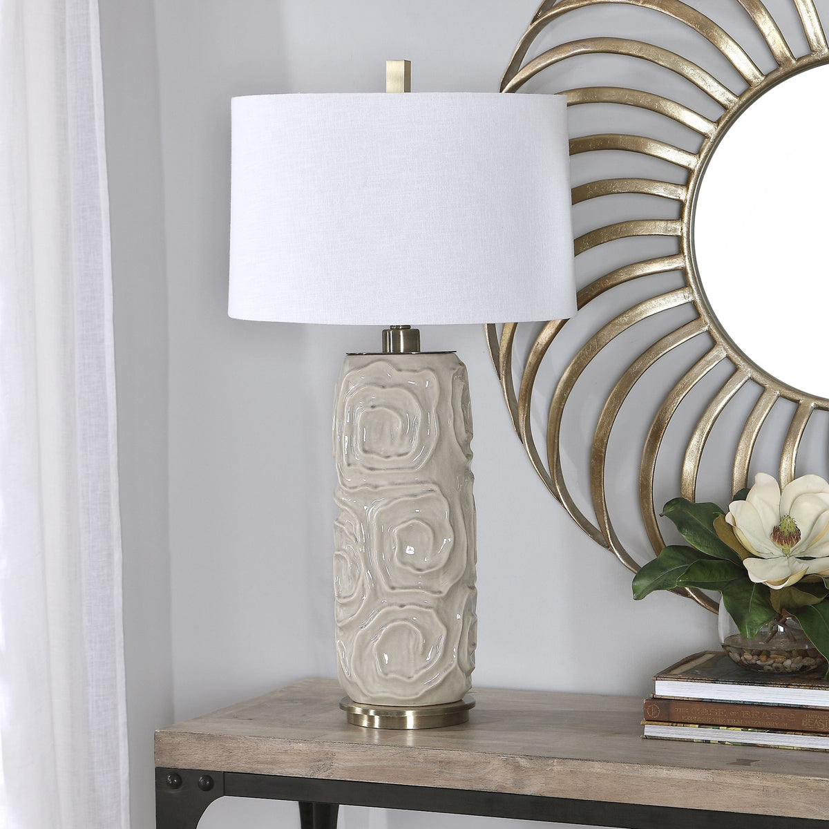  Uttermost's Zade Warm Gray Table Lamp Designed By David Frisch