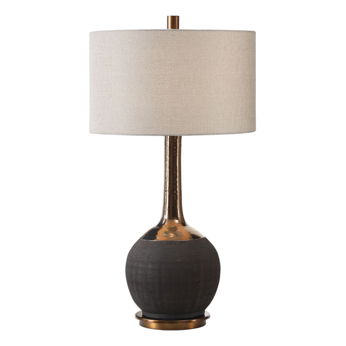  Uttermost's Arnav Textured Black Lamp Designed By David Frisch