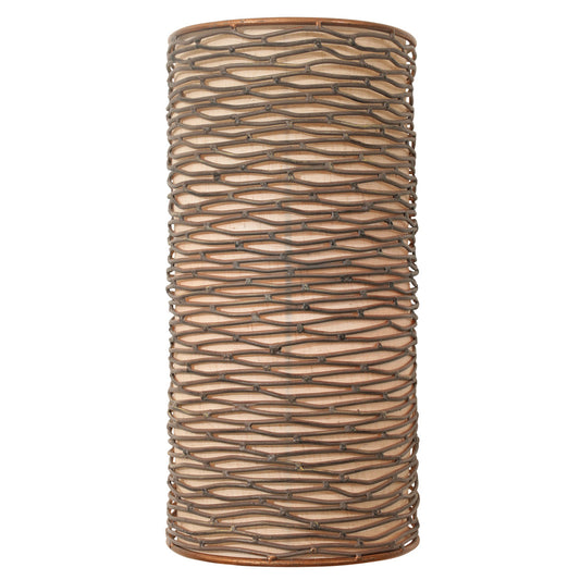  Flow 1-Light Sconce In Hammered Ore With Fabric Shade, Acrylic Diffuser