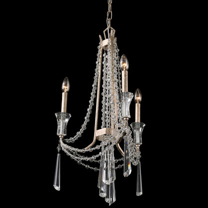  Barcelona 3-Light Chandelier In Transcend Silver With Heirloom-Quality Optic Crystal
