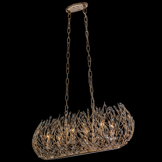  Bask 6-Light Linear Pendant In Gold Dust With Premium Pre-Installed Crystal
