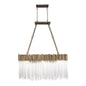  Matrix 6-Light Linear Pendant In Havana Gold With Clear Fluted Glass