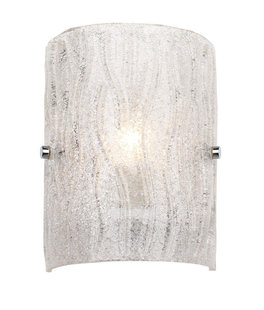  Brilliance 1-Light Sconce In Chrome With Bright Ice Glass