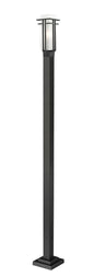 Z-LIte Abbey 1-Light Outdoor Post-Light In Black With Matte Opal Glass