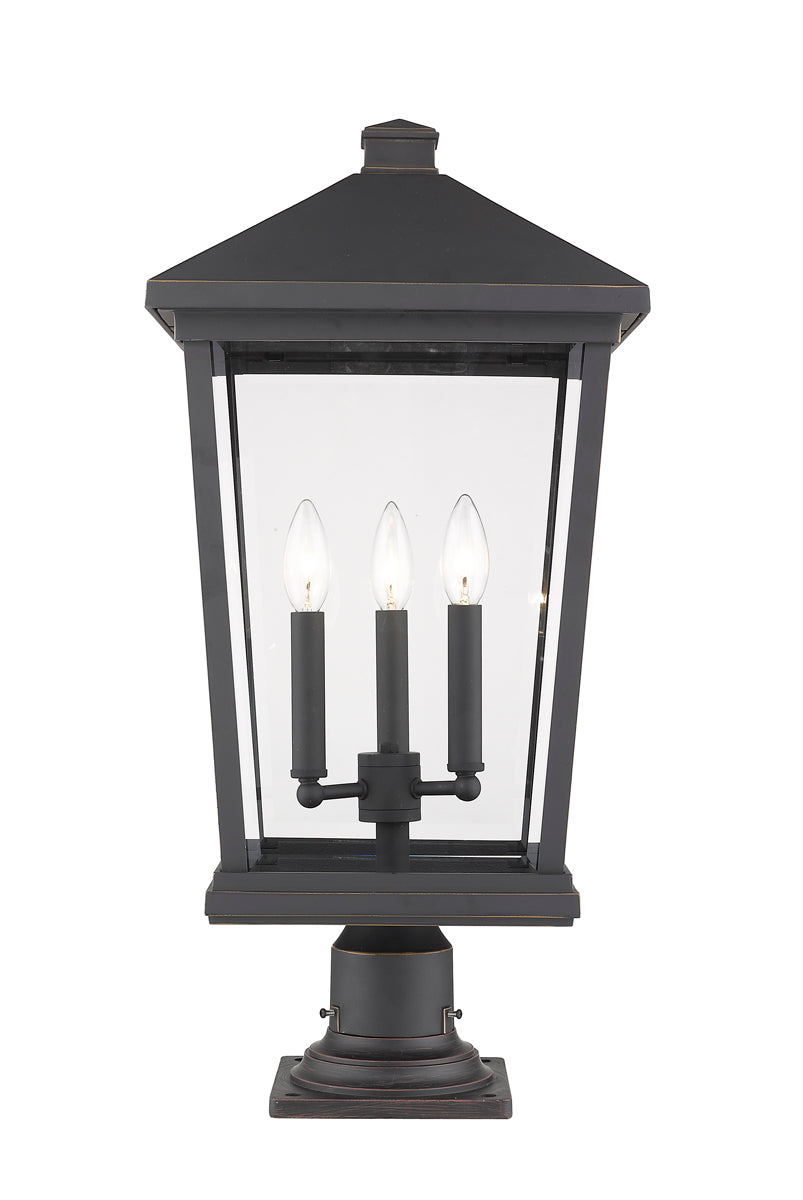 Z-LIte Beacon 3-Light Outdoor Pier Mounted Fixture