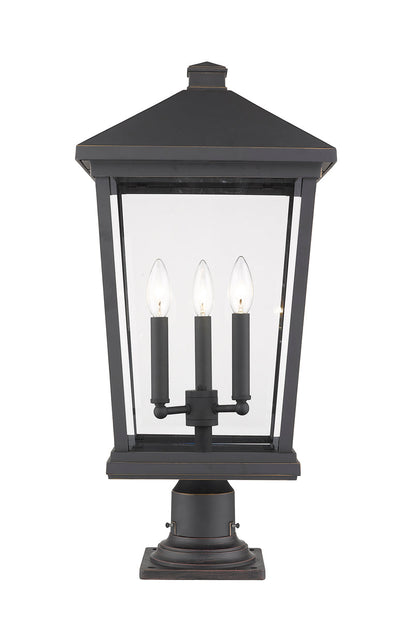 Z-LIte Beacon 3-Light Outdoor Pier Mounted Fixture