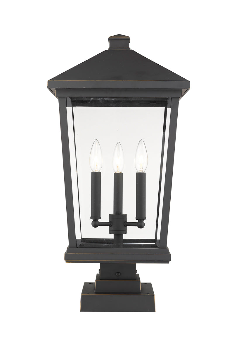 Z-LIte Beacon 3-Light Outdoor Pier Mounted Fixture