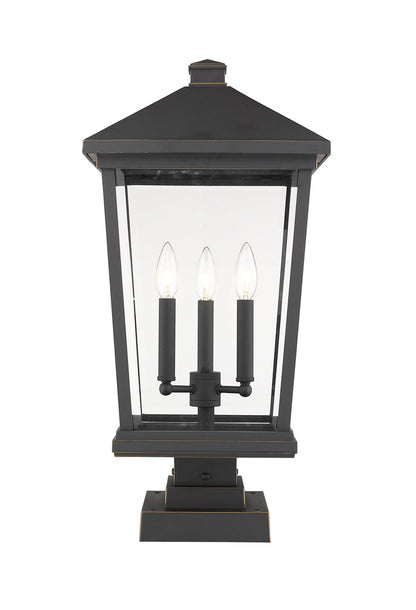 Z-LIte Beacon 3-Light Outdoor Pier Mounted Fixture