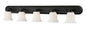 Z-LIte Lagoon 5-Light Vanity In Matte Black With Matte Opal Glass