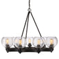Golden Lighting Galveston 9-Light Chandelier In Rubbed Bronze With Seeded Glass